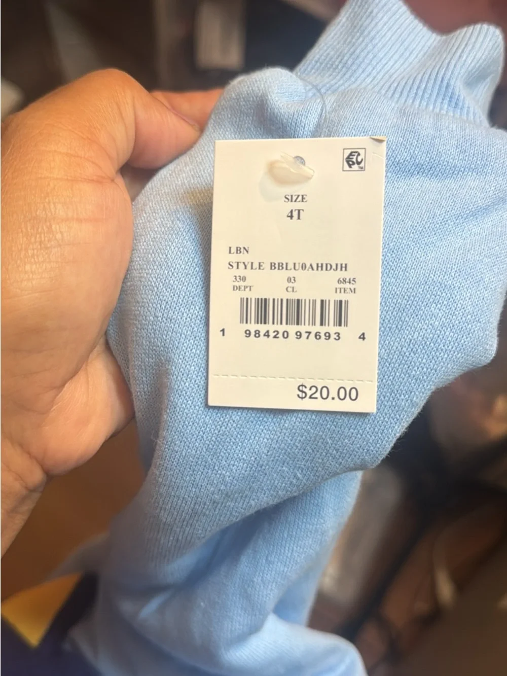 Blue Kids Zip-Up Hoodie with Contrast Panel